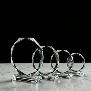 Pujiang Hot Selling Octagonal Crystal Glass <strong>Trophy</strong> <strong>Plaque</strong> Laser Engraving Waterproof Design Sandblasting Technique for Sports - Product Image 6
