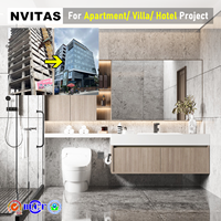 Meuble-lavabo NVITAS moderne et écologique en MDF durable avec vasque pour salle de bain, idéal pour hôtels, appartements et projets de villas