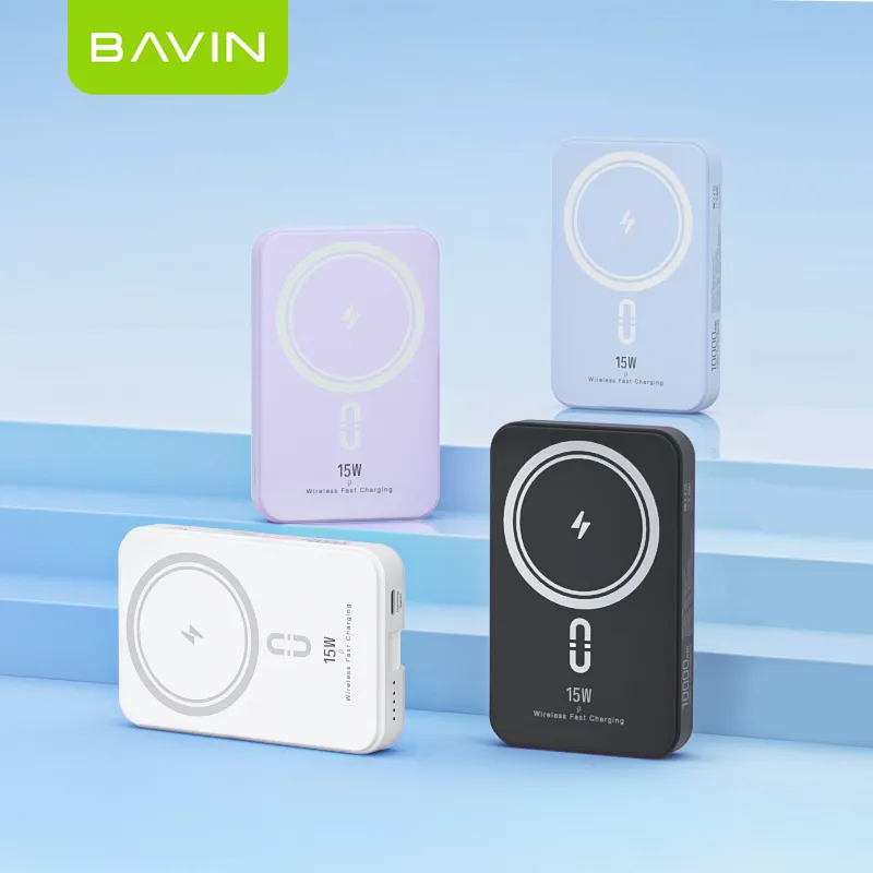BAVIN卸売PC1086 10000mah 15wワイヤレス充電器パワーバンク電話用