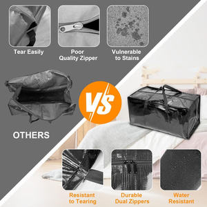 Sacs de déménagement pliables en PP tissé, extra-larges, robustes, avec sangles de sac à dos, conception personnalisée pour le déménagement et le rangement - Product Image 3