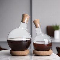 Carafe à vin créative en forme de gourde pour bars et fêtes à la maison, bouteille de whisky, ensemble de verres à vin avec socle en bois