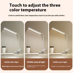 โคมไฟตั้งโต๊ะแบบหนีบ LED ชาร์จไฟได้ 2400mA โคมไฟอ่านหนังสือป้องกันสายตา โคมไฟเรียนรู้ โคมไฟตั้งโต๊ะทันสมัย - Product Image 4