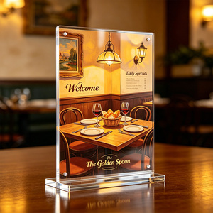 Support de menu de table personnalisé en acrylique pour restaurant, café, <span class=keywords><strong>bar</strong></span>, commerce de détail, comptoir – Logo/texte/taille sur mesure - Product Image 3