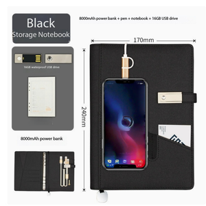Set de Libreta Creativa Multifuncional para Conferencias de Negocios, con Banco de Energía Portátil, Personalizable con Impresión UV de Marca - Product Image 3