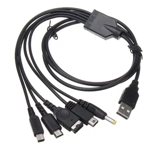 Meilleure vente 1.2M 5 en 1 câble de chargeur USB pour 3DS cordons de câble de charge rapide pour DSL/DSI/3DS pour câbles WII U/GBA SP/PSP