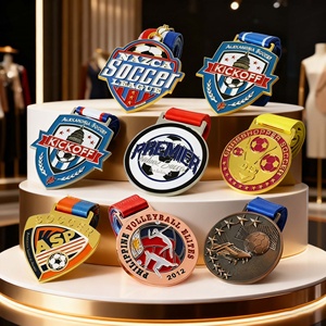 Médailles sportives personnalisées en alliage de zinc plaqué or antique, vente en gros pour marathon, basketball, football, volley-ball - Product Image 1