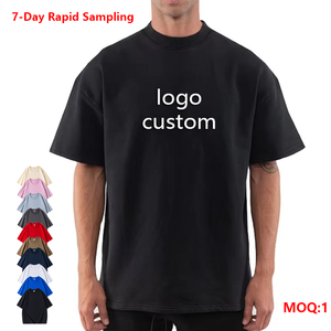 Logotipo personalizado hombres ropa en blanco <span class=keywords><strong>de</strong></span> fábrica <span class=keywords><strong>de</strong></span> gran tamaño pesado 100% algodón impresión camiseta 290GSM corto al por mayor <span class=keywords><strong>camisetas</strong></span> para hombres - Product Image 1