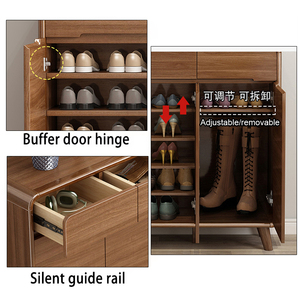 <span class=keywords><strong>Zapatero</strong></span> de pino reciclado de gran capacidad color madera maciza al por mayor armario de entrada familiar balcón recibir <span class=keywords><strong>Zapatero</strong></span> para el hogar - Product Image 3