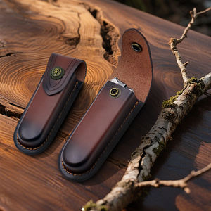 سكين شامل قابل للطي غطاء جلد غمد أعلى غمد جلد مع مشبك مصنوع من البوليمر والنايلون حافظة خارجية - Product Image 2