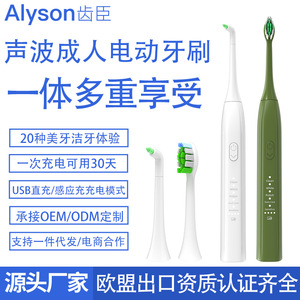 Brosse à dents électrique sonique pour adultes, étudiants, appareils dentaires, redressement des dents avec tête de brosse interdentaire, utilisation en couple, chargement de type C - Product Image 5