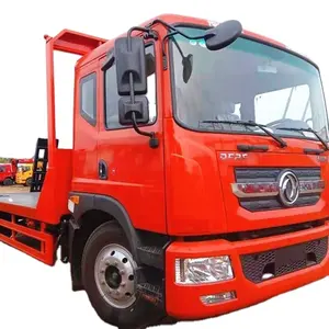 Lage Prijs China Dongfeng 4X2 6.8 M Flatbed Cargo Truck Voor Transport Graafmachine Loader Zware Machines