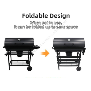 Wholesale Charcoal BBQ With Side Table Offset Smoker Large Barbecue Picnic - Product Image 5