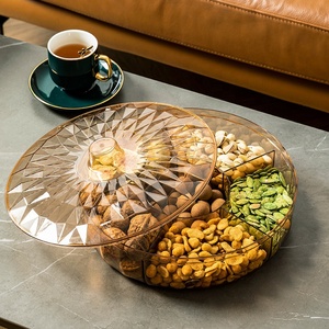 Khay Phục Vụ Bằng Nhựa Tròn <span class=keywords><strong>6</strong></span> Mặt Trong Suốt Cho Bữa Tiệc Khay Phục Vụ Chia Ngăn Có Nắp - Product Image 4