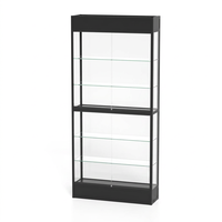 Vitrine en verre trempé avec cadre en aluminium, porte coulissante verrouillable, pour magasin de téléphonie mobile