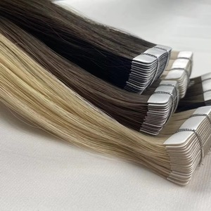 Extensiones de Cabello Adhesivas Moresoo Brasileñas Marrón Oscuro, Doble Trama a Máquina, 18 Pulgadas, Remy Liso, Añade Longitud y Volumen, 20 Piezas, 50g - Product Image 3