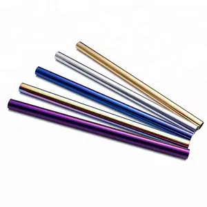 FDA Approved Stainless steel Colorful Bubble Tea Drinking Straws