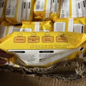 Eau pure douce pour la peau mains et bouche bébé tissu humide Spunlace matériel nettoyage des aisselles lingettes humides 40 tire - Product Image 4