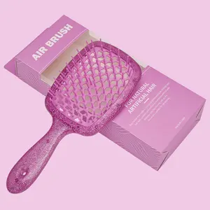 Mới đến nhựa Lược tắm toàn bộ long lanh collectionhair bàn chải rộng lược răng cho vòi hoa sen detangle Bàn chải tóc