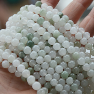 Perles rondes en jade de glace du Tianshan 6 8 10 mm, pierre naturelle pour la fabrication de bijoux, cristal naturel en vrac - Product Image 1