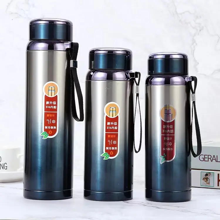 New large capacity sports water bottle Stainless steel vacuum insulation cup Fashion portable handheld travel star pot