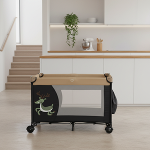 Ensemble de lit bébé en métal personnalisable avec deuxième niveau pour salon, avec impression de dessin animé - Product Image 2