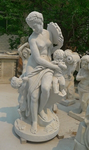 Statues de jardin extérieures décoratives en <span class=keywords><strong>marbre</strong></span> blanc grandeur nature quatre saisons <span class=keywords><strong>femme</strong></span> dame grandes sculptures - Product Image 4
