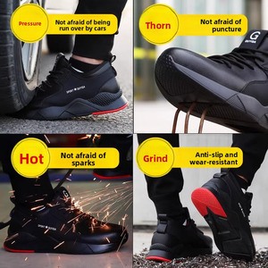 Men's Black Leather Safety Footwear Steel Toe Puncture-Resistant Anti-Impact Anti Slip <strong>Waterproof</strong> Outdoor Construction <strong>Work</strong> - Product Image 2