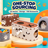 Lit superposé pour chat en feutre personnalisé, lit pour chat d'intérieur à deux niveaux avec découpes en forme d'arête de poisson, meubles pour animaux de compagnie pour plusieurs chats