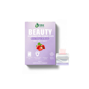 แผ่นวิตามินละลายในช่องปาก OEM Beauty ไบโอตินและคอลลาเจน ช่วยบำรุงผม เล็บ และผิวให้แข็งแรง ฟิล์มละลายในช่องปาก - Product Image 1