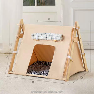 Tente en bois pour animaux domestiques, chenil lavable, <span class=keywords><strong>grand</strong></span> <span class=keywords><strong>tipi</strong></span> pour chatons, lit en PP pour chiens, litière pour chats, animaux - Product Image 6