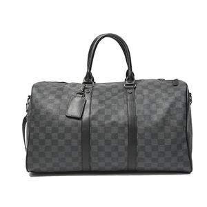 Sac de Voyage à Carreaux en PU, Bagage Portable pour Rangement d'Affaires de Bébé, Imperméable et Résistant à l'Usure, Sac de Sport Personnalisé de Grande Capacité pour les Loisirs - Product Image 1