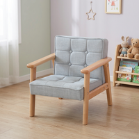 Canapé inclinable pour enfants en bois massif écologique avec coussin en tissu PU, chaise durable pour tout-petits, idéal pour l'école, la chambre et le salon