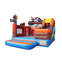 Château gonflable commercial Pompier avec toboggan et structure combinée