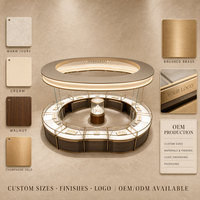 Vitrine d'îlot circulaire sur mesure pour bijoux, entièrement en verre, avec éclairage LED et comptoir à baldaquin pour magasin de luxe