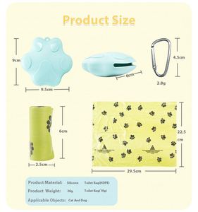 Wholesale Silicone Dog Poop Bag Dispenser, Portable Pet Waste Bag Holder with Leash <b>Clip</b>, Hands-Free Outdoor Walking Custom Logo - Product Image 6
