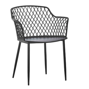 Modern Metal <b>Dining</b> <b>Chair</b> with Armrest Backrest Outdoor Indoor Home Furniture - Product Image 1
