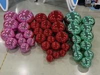Tente Gonflable Géante Effet Miroir Brillant pour Fêtes, Décoration Réfléchissante en PVC pour Événements de Noël, Argentée