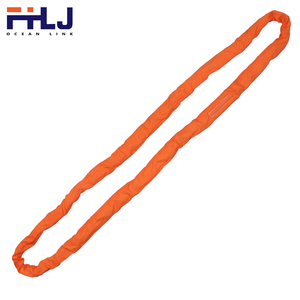 Sangle de levage ronde sans fin 100 % polyester orange, certifiée TUV CE GS EN1492-1, conforme ISO9001 - Product Image 2