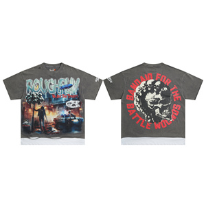 New Arrival Rough <b>Men's</b> Clothing <b>Shirts</b> Playing T-<b>shirt</b> Top Quality 100% Cotton High Street Trendy Brand <b>Short</b> <b>Sleeve</b> for <b>Men</b> - Product Image 1