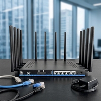 Routeur de Classe Entreprise pour Réseau WiFi7 5G avec Carte SIM, 7200 Mbps, Processeur MT7988DV et Antennes Omnidirectionnelles à Gain Élevé, Certifié FCC CE