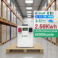 E-SUN 2.5kWh 5kwh 7.2kwh Baterai Penyimpanan Energi Rumah Tangga Berbahan Logam 12v 24v Paket Baterai LiFePO4 untuk Sistem Tenaga Surya Terpencil di Pedesaan