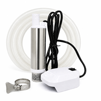 Pompe de transfert d'eau, d'huile et de carburant submersible OEM 12V DC, 100W, 30L/min, boîtier en acier inoxydable 304L, adaptateur pour batterie Makita, tube de 3m