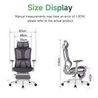 Chaise de bureau ergonomique en maille avec repose-pieds, accoudoirs 3D, mécanisme à 3 verrous, dossier haut, chaise de bureau pour le jeu et le travail