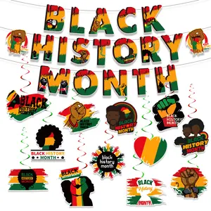 Black History Month Banner Garland Decoration Set Juneteenth Independence Day Sign African American Freedom Celebration Decor