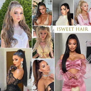 Stock Salon Quality Wrap Around <b>Clip</b> in Brazilian Ponytail Extensions Virgin Remy Human Hair No Tangle & Shedding - Product Image 6