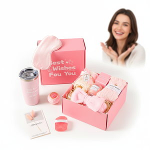 Set Regalo Romantico Rosa <span class=keywords><strong>per</strong></span> la Cura di Sé - San Valentino con Sapone a Forma di Cuore, Biglietto d'Auguri 3D e Tumbler - Product Image 1