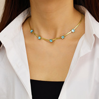 Collier ras du cou superposé HL avec pendentif Arbre de Vie et chaîne en os de serpent en forme de cœur pour femme