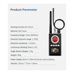 Détecteur de signal RF professionnel, détecteur de micros espions sans fil multibandes, scanner audio haute sensibilité - Product Image 3