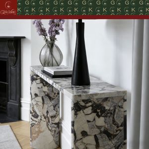 Mesa de Entrada Moderna em Mármore Calacatta Viola da GOLDKING, Pedra Branca com Veios Lavanda, Feita Sob Medida para Decoração de Hall de Luxo - Product Image 3
