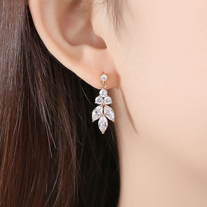 Dazzling Brass Micro Pave Zircon Charm Earrings <b>Light</b> Luxury <b>Fresh</b> Temperament Fashion Japanese Korean Style Gold Plated Ladies - Product Image 3